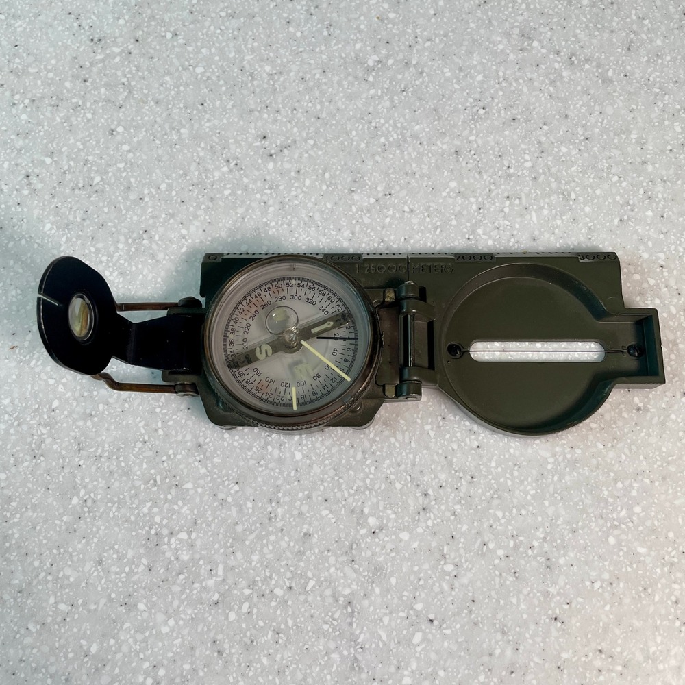 WORKING Vintage Japan Military Style Lensatic Compass Olive Drab Metal Survival
